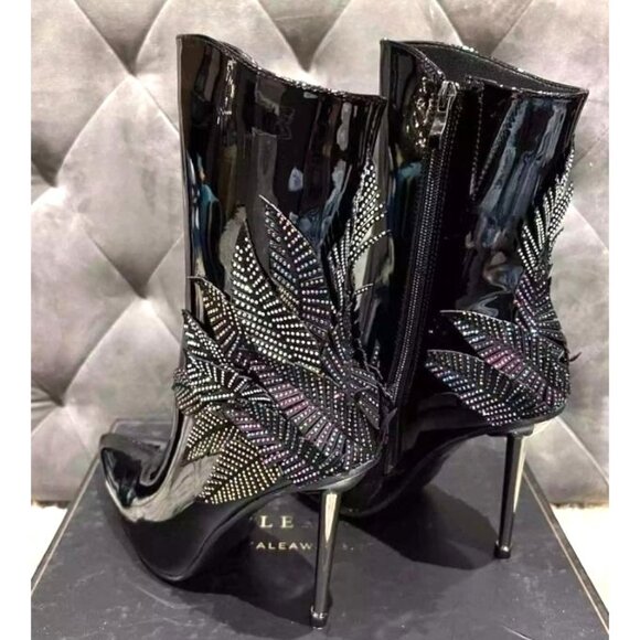 Azalea Wang Night Shift‎ Stiletto Bootie Black Size 10 - Picture 4 of 16